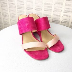CL by Laundry Pink Strap Wedge Heels